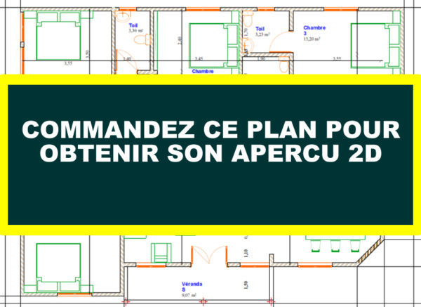 Plan de maison africaine 4 chambres salon avec acrotère - Image 7