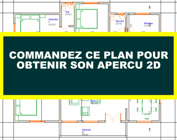 Plan de maison moderne 3 chambres avec grand salon - Image 8