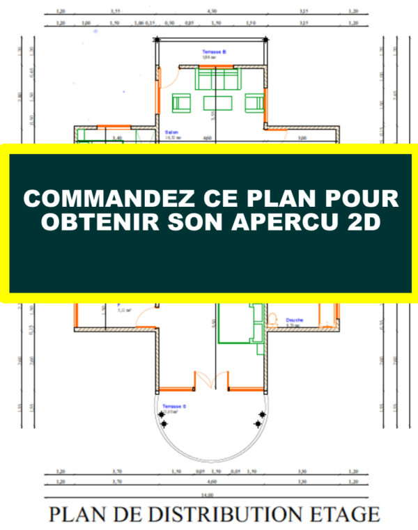 Plan de duplex moderne 4 chambres salons avec cuisine américaine - Image 12