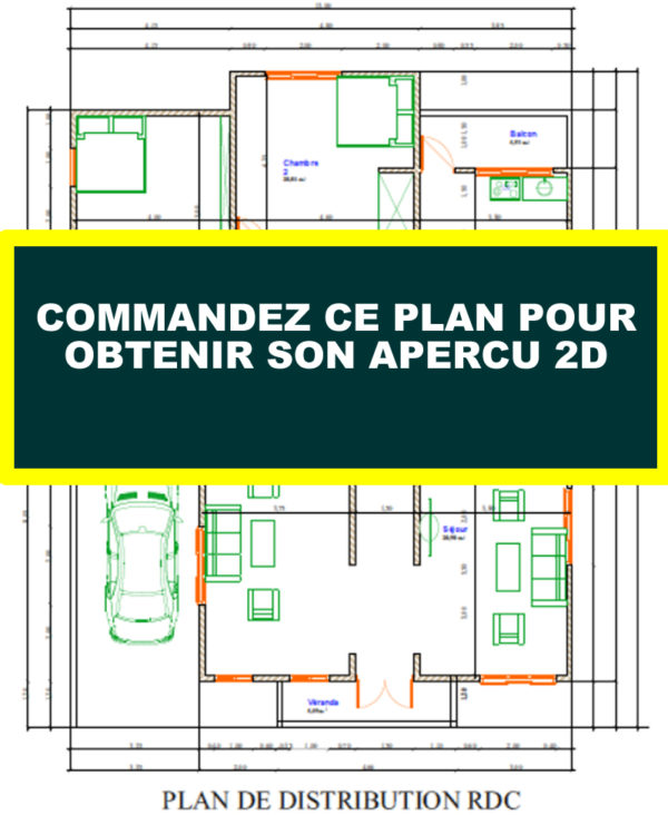 Plan de maison R+1 moderne de 5 chambres salons - Image 12