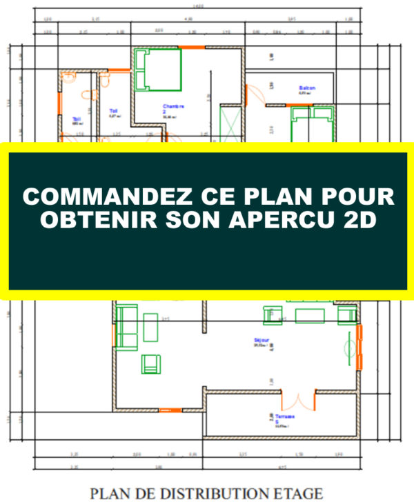 Plan de maison R+1 moderne de 5 chambres salons - Image 11