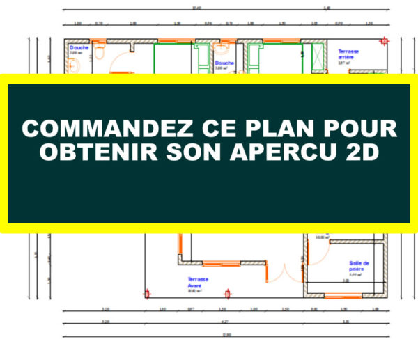 Plan de maison moderne 3 chambres salon avec bureau - Image 9