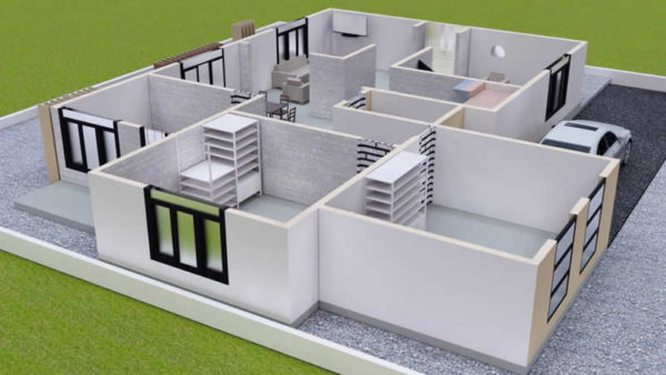 Plan de maison R+1 moderne de 5 chambres salons - Image 9