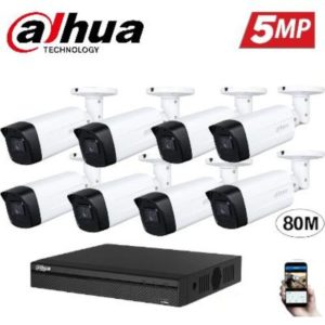 Kit de 8 Caméras de surveillance | Dahua 5MP avec DVR 8 canaux