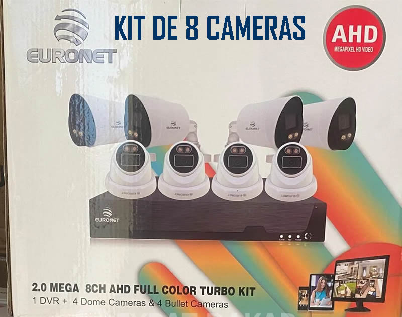 Kit de 8 cameras EURONET 2 MP