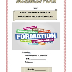 Business plan de création d'un centre de formation professionnelle